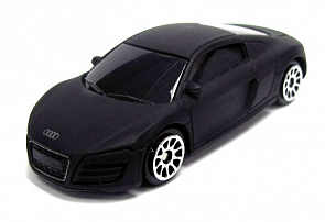 Машина металлическая Audi R8 V10, черный матовый цвет, 1:64 (RMZ City, 344996SM)
